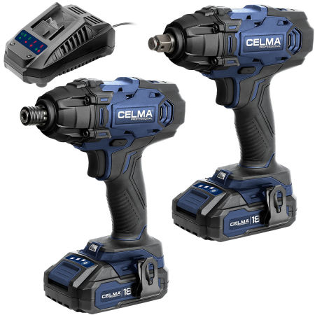 Zestaw OBS CELMA Professional Klucz udarowy + Zakrętarka udarowa + 2x Aku 2Ah + Ładowarka  - Celma Professional zdjęcie 1