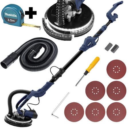 Szlifierka do gipsu CELMA Professional PRBt 225LEO LED 3LAT GW! + Miara MAKITA 3,5m