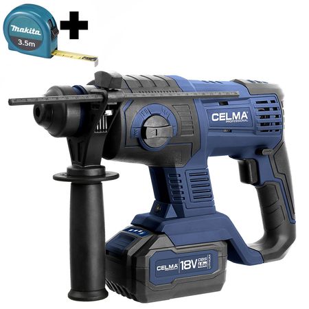 Młot udarowo-obrotowy CELMA Professional PRWg 2-20OBS 18V 1x4Ah SDS Plus 2J + Miara MAKITA 3,5m