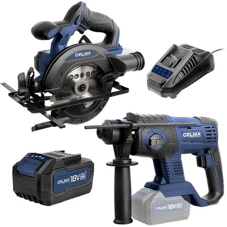 Zestaw OBS CELMA Professional Młot udarowy + Pilarka + 1x Aku 4Ah +1x Ładowarka
