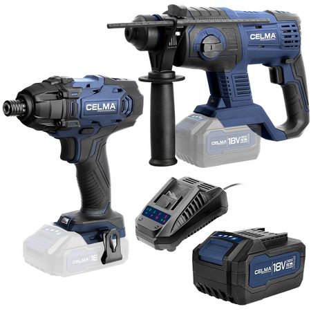 Zestaw OBS CELMA Professional Młot udarowy + Zakrętarka + 1x Aku 4Ah +1x Ładowarka